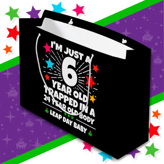 Leap Year Birthday Party 24th Birthday Leap Day Large Gift Bag