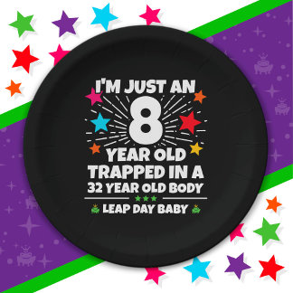 Leap Year Birthday Party 32nd Birthday Leap Day Paper Plate