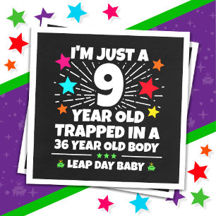Leap Year Birthday Party 36th Birthday Leap Day Napkin