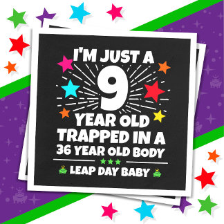 Leap Year Birthday Party 36th Birthday Leap Day Napkin