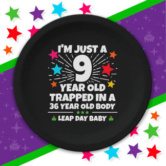 Leap Year Birthday Party 36th Birthday Leap Day Paper Plate