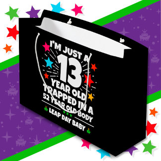 Leap Year Birthday Party 52nd Birthday Leap Day Large Gift Bag