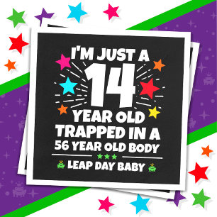 Leap Year Birthday Party 56th Birthday Leap Day Napkin