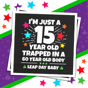 Leap Year Birthday Party 60th Birthday Leap Day Napkin