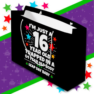 Leap Year Birthday Party 64th Birthday Leap Day Large Gift Bag