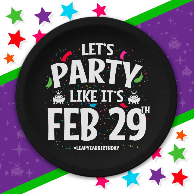 Leap Year Birthday Party Feb 29th Leaper Leap Day Paper Plate (Creator Uploaded)