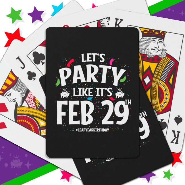 Leap Year Birthday Party Feb 29th Leaper Leap Day Playing Cards (Creator Uploaded)