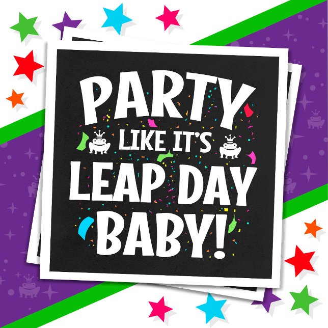 Leap Year Birthday Party Leap Day Baby Feb 29th Napkin (Creator Uploaded)