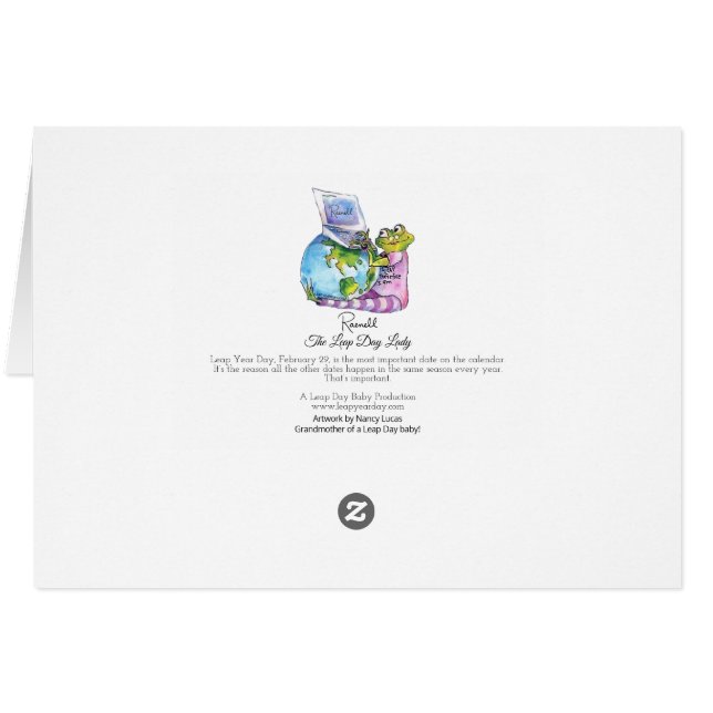 Leap Year Day Birthday Card (Back Horizontal)