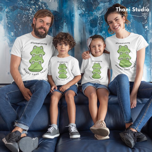 Leap Year Forever Young 3 Frogs Feb 29 Celebration T-Shirt (Creator Uploaded)