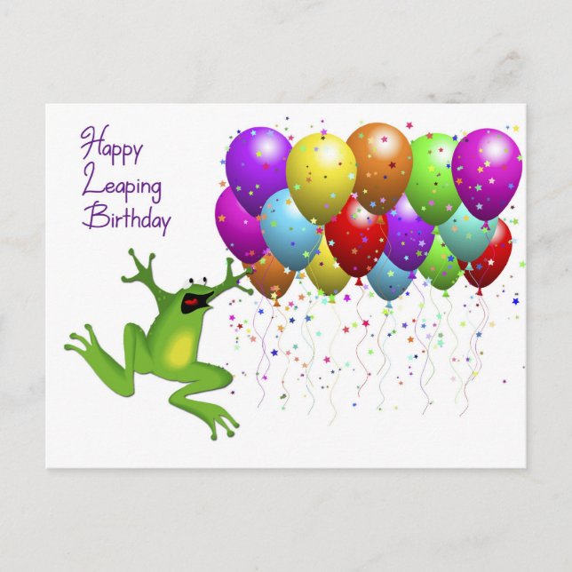 Leap Year Happy Birthday Card (Front)