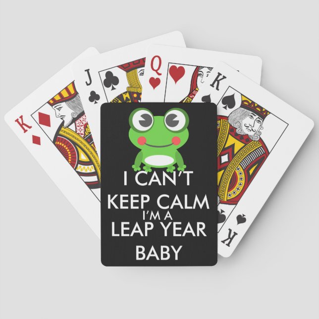 Leap Year/ Leap Day Baby Playing Cards (Back)