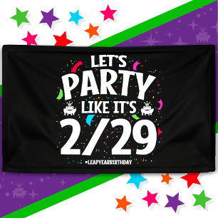 Leap Year Leap Day Party Feb 29th Birthday Banner
