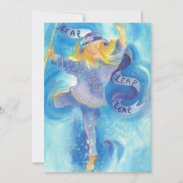 Leap Year Ribbon Dancer Holiday Card (Front)