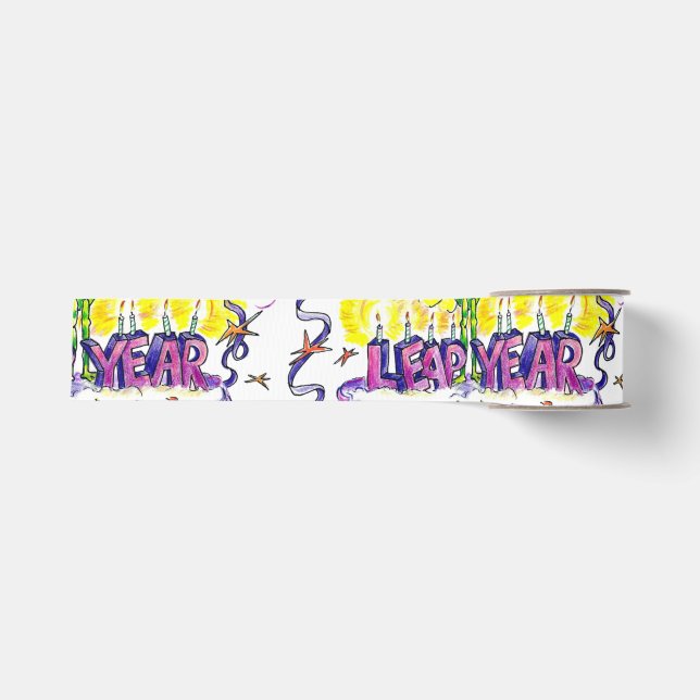 Leap Year Ribbon Grosgrain Ribbon (Front)