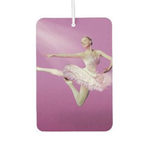 Leaping Ballerina in Pink and White Car Air Freshener