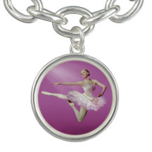 Leaping Ballerina in Pink and White on Pink