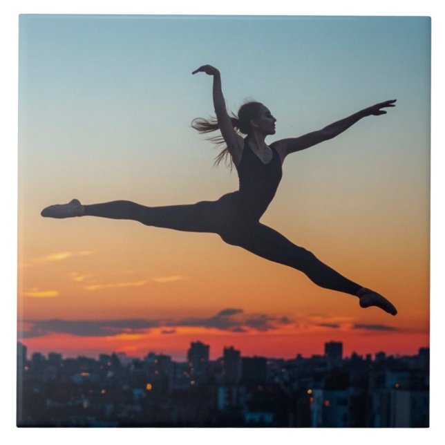 Leaping Ballerina  Tile (Front)