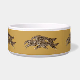 Leaping Borzoi Ceramic Pet Bowl
