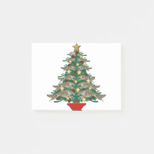 Leaping Borzoi Christmas Tree Post-it Notes