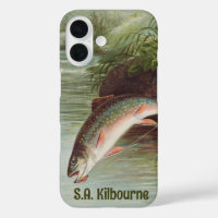 Leaping Brook Trout by S.A. Kilbourne Vintage Fish