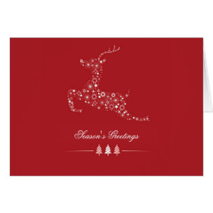 Leaping Deer Folded Holiday Card (Photo Optional)