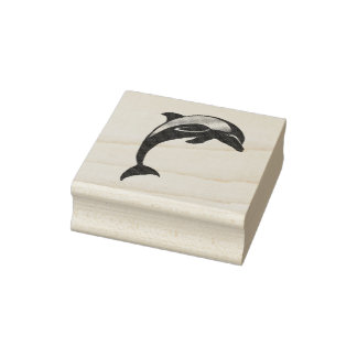 Leaping dolphin/porpoise rubber stamp