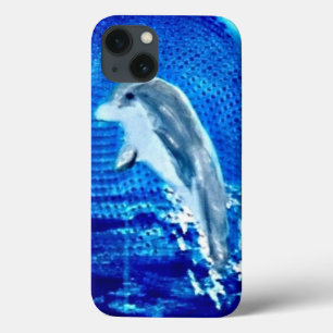 Leaping Dolphin Sea Animal Blue iPhone 13 Case