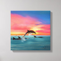 Leaping Dolphins Beach Sunset