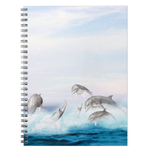 Leaping Dolphins Spiral Notebook