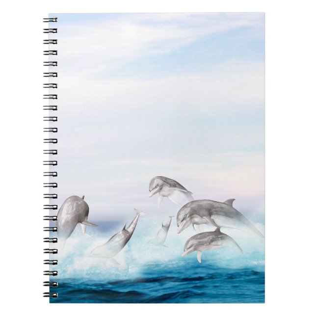 Leaping Dolphins Spiral Notebook (Front)