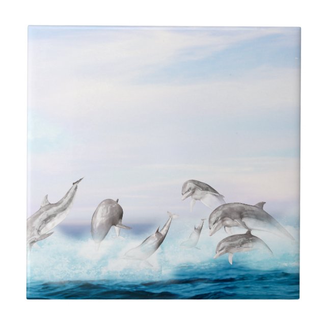 Leaping Dolphins Tile (Front)