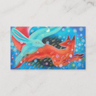 Leaping Fox with Hare. Business Card