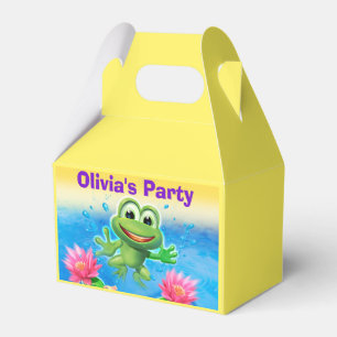 Leaping Frog birthday party gable favour box. Favour Box