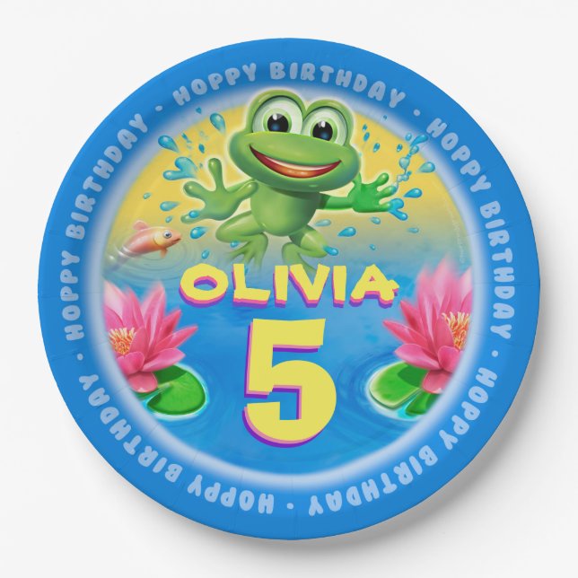 Leaping Frog customize paper party plate 9 inch (Front)