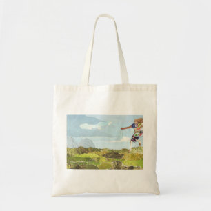 Leaping girl tote bag
