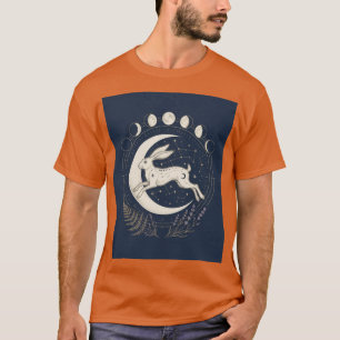 Leaping Hare Crescent Moon Star Chart Tee