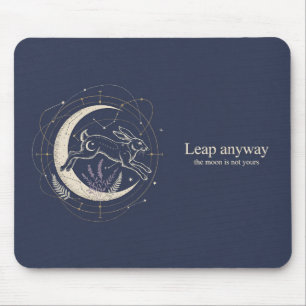 Leaping Hare Moon Phase Star Chart Mousepad