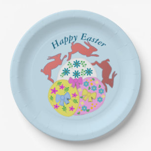 Leaping Hares Easter Paper Plate
