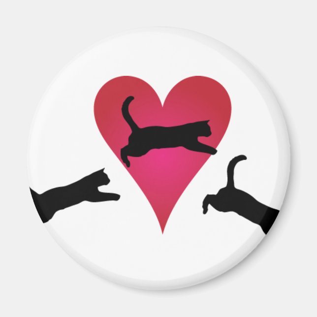 Leaping into your cat heart magnet (Front)