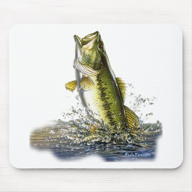 Leaping largemouth bass mouse pad (Front)