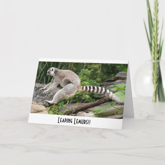 Leaping Lemurs!! Card (Front)