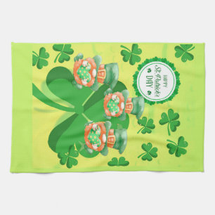 Leaping Leprachauns! St Pattys Day Tea Towel