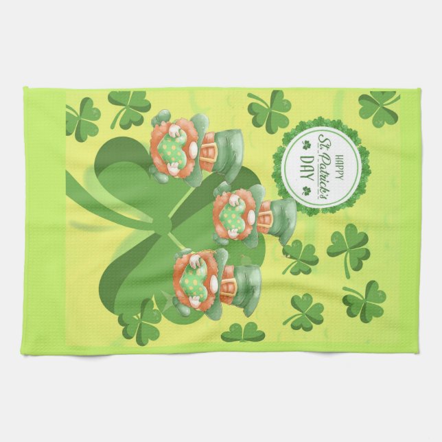 Leaping Leprachauns!  St Pattys Day  Tea Towel (Horizontal)