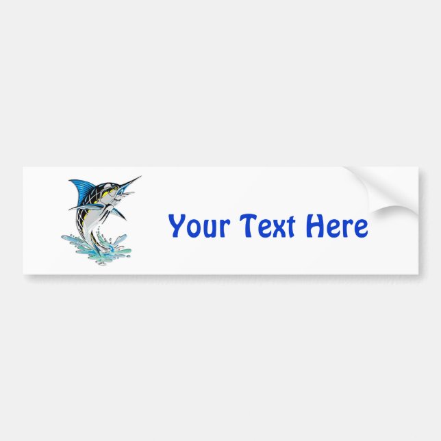 Leaping Marlin Bumper Sticker (Front)