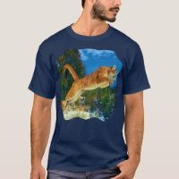 Leaping Mountain Lion T-shirt (Cougar)