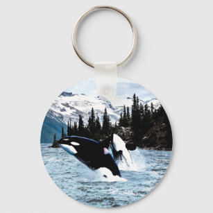Leaping Orca Key Ring
