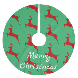 Leaping Red Deer Thunder_Cove Brushed Polyester Tree Skirt