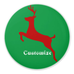 Leaping Red Deer Thunder_Cove Ceramic Knob