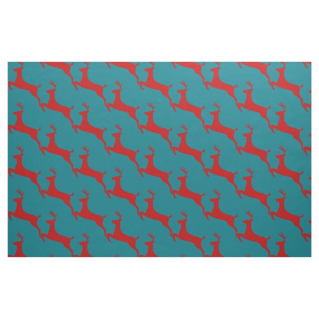 Leaping Red Deer Thunder_Cove Fabric (Fat Quarter)